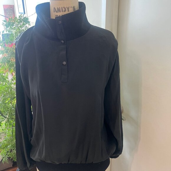 Vintage LISA & SCOTT Black Silk Blouse Size Medium - Picture 3 of 6